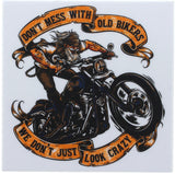 Don't Mess With Old Bikers Bumper Sticker (3 Pack)