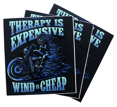 Therapy is Expensive Wind is Cheap Bumper Sticker (3 Pack)