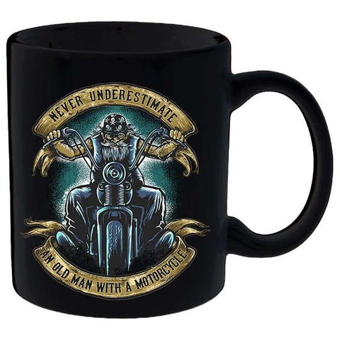 Never Underestimate An Old Man With A Motorcycle Mug