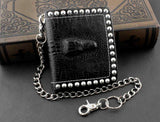 Mens Stud Bifold Wallet with Chain